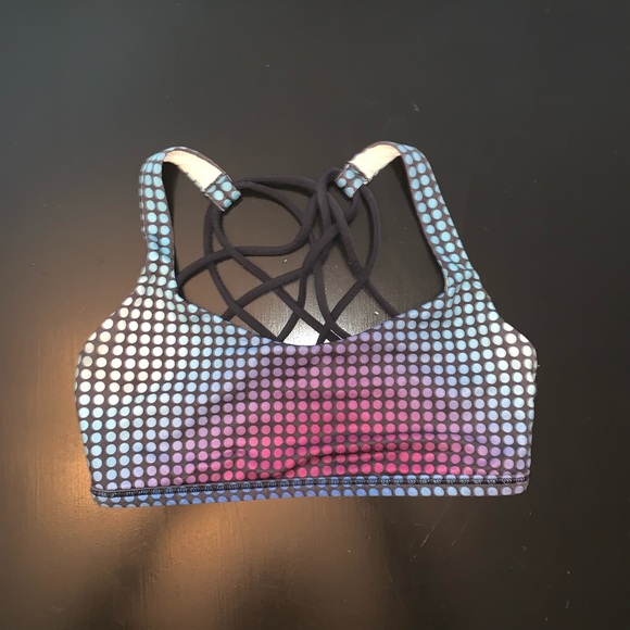 lululemon athletica Other - Lululemon blue pink dot sports bra + strappy back